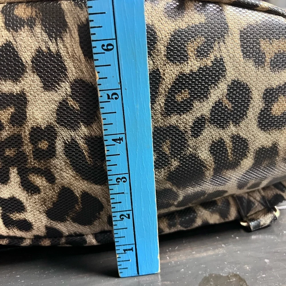 Chic Leopard Print Backpack with Black Details